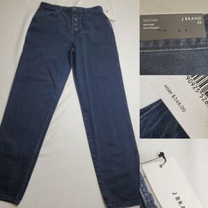 $248 NEW 25 JBRAND HEATHER HIGH RISE SLIM STRAIGHT BUTTON FLY JEANS J BRAND NWT